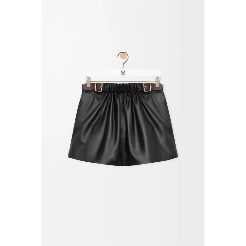 Belted skirt in nappa lambskin