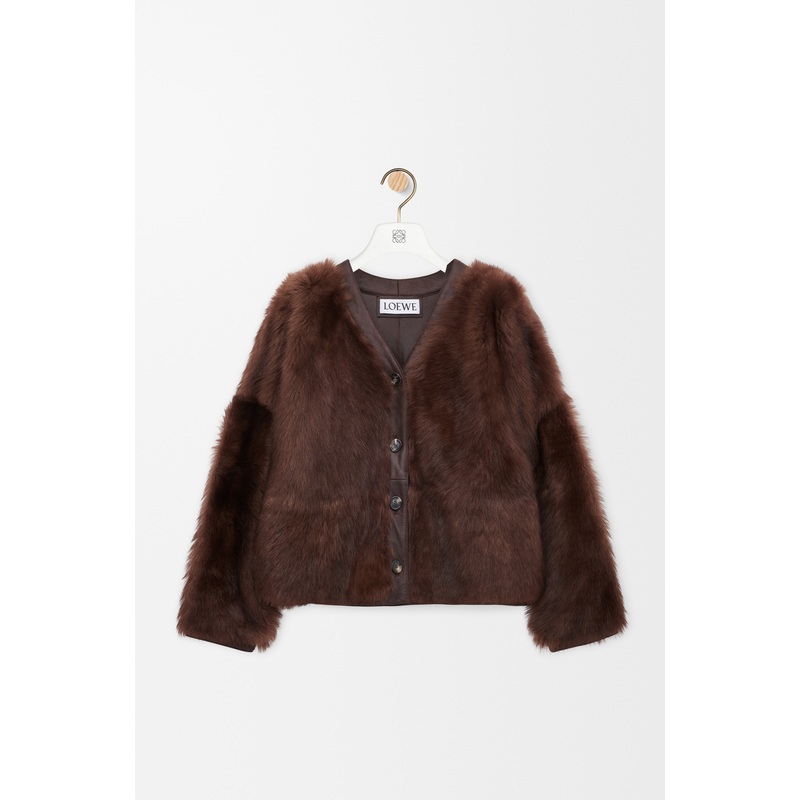 Cardigan in shearling