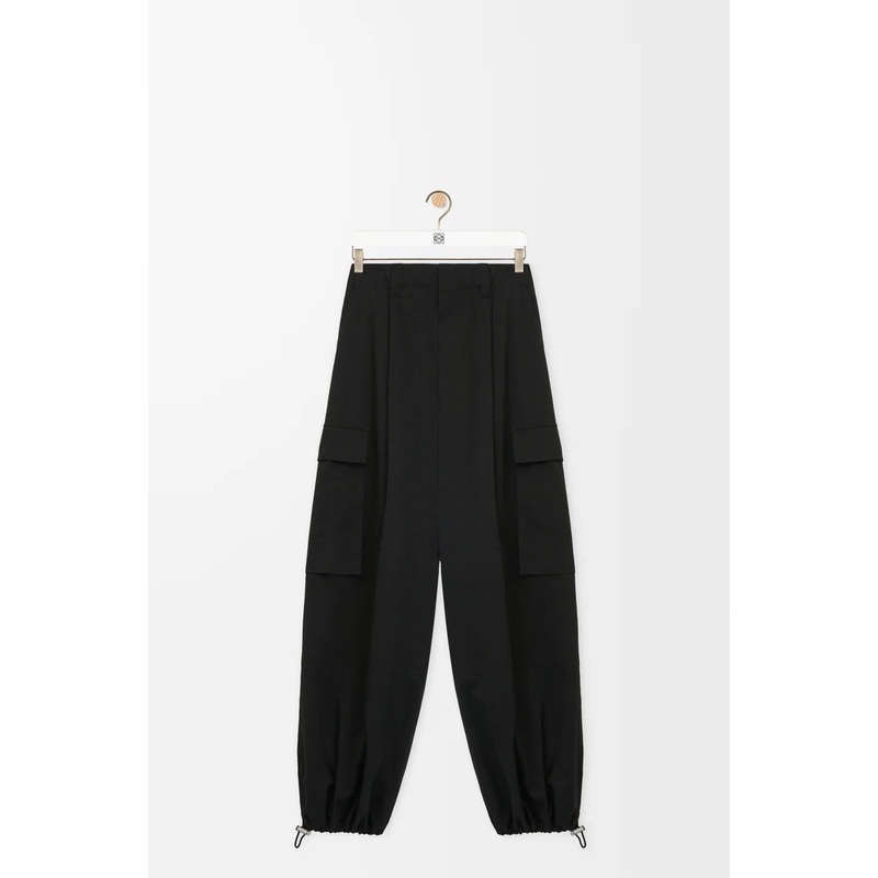 Cargo trousers in cotton and silk