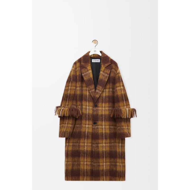 Coat in mohair and wool blend