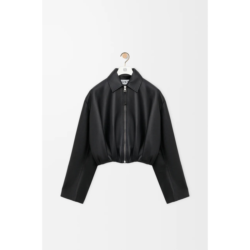 Draped jacket in nappa lambskin