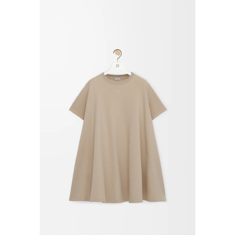 Trapeze dress in cotton blend