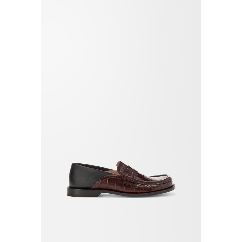 Campo flap back loafer in embossed calfskin and nappa lambskin