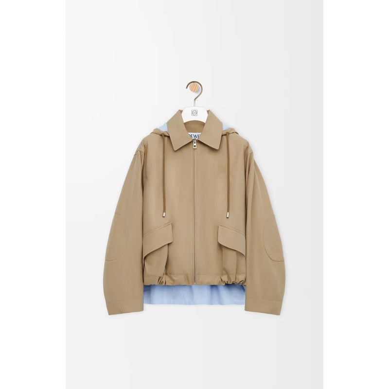 Hooded parka in cotton