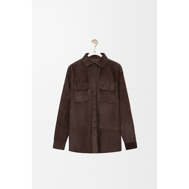 Overshirt in suede calfskin