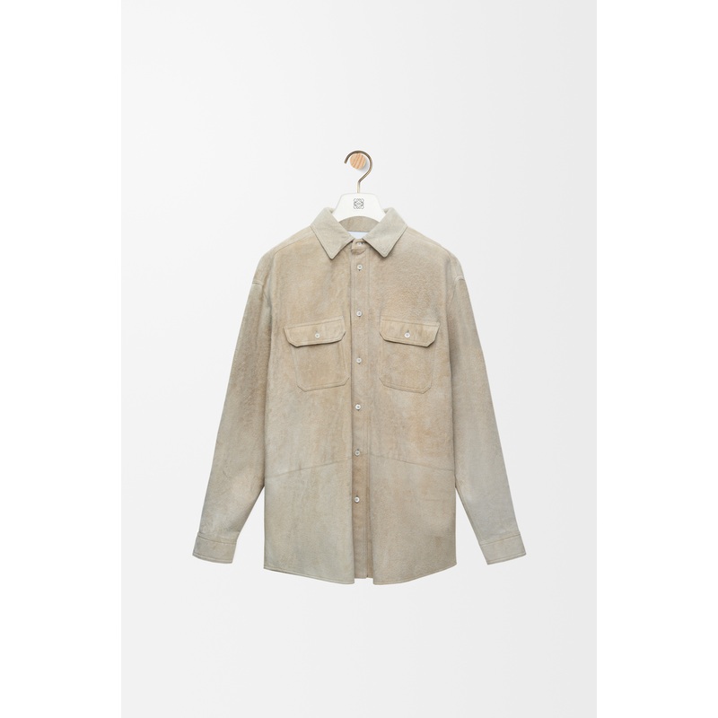 Overshirt in suede lambskin