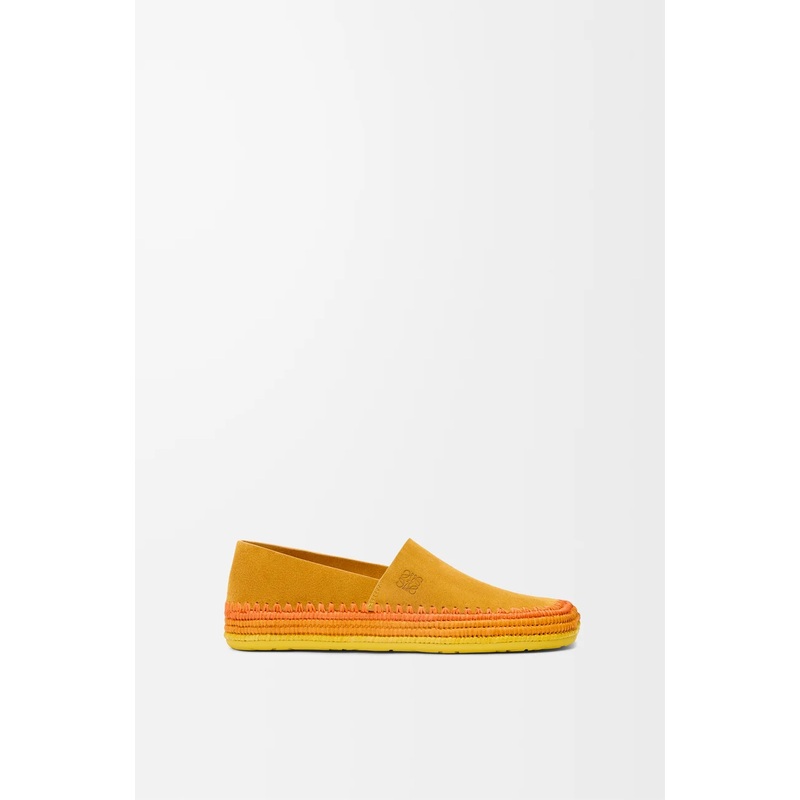 Rio slipper in suede and raffia