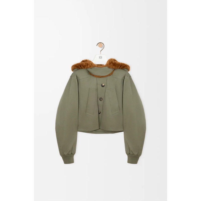 Short parka in cotton