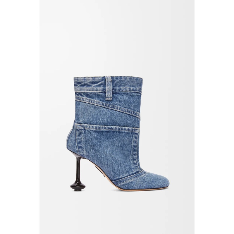 Toy Panta ankle bootie in washed denim