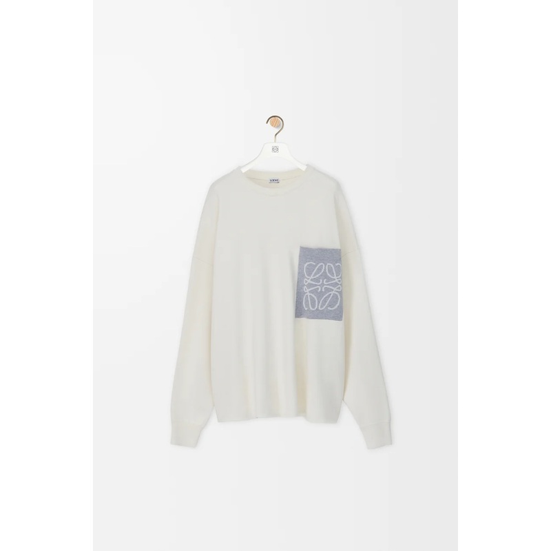 Anagram pocket sweater in cotton blend