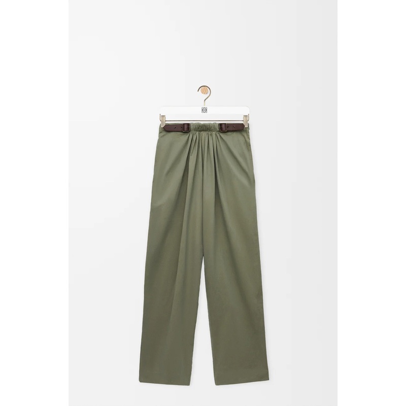 Belted trousers in cotton