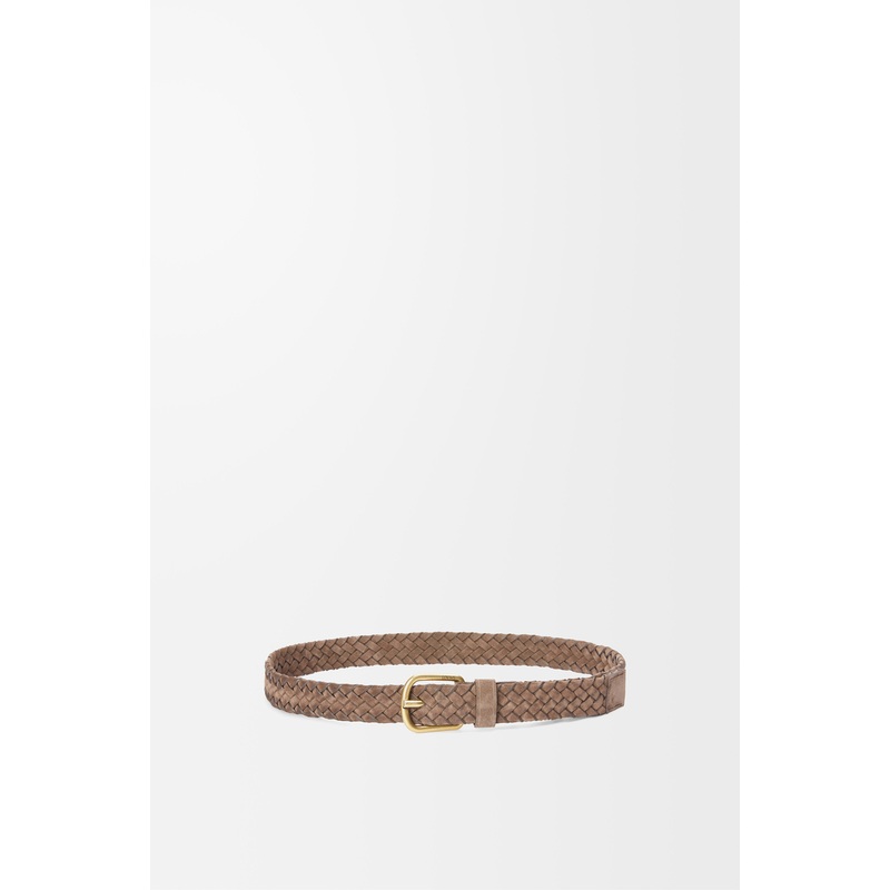 Chunky woven belt in suede calfskin