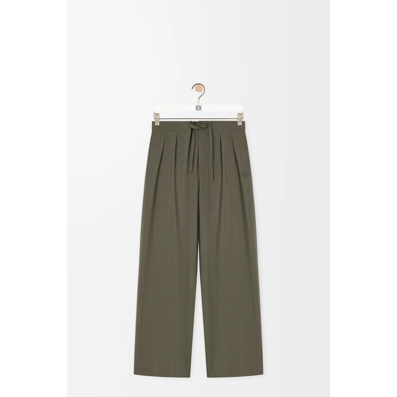 Drawstring trousers in wool
