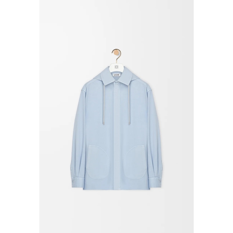 Hooded overshirt in cotton