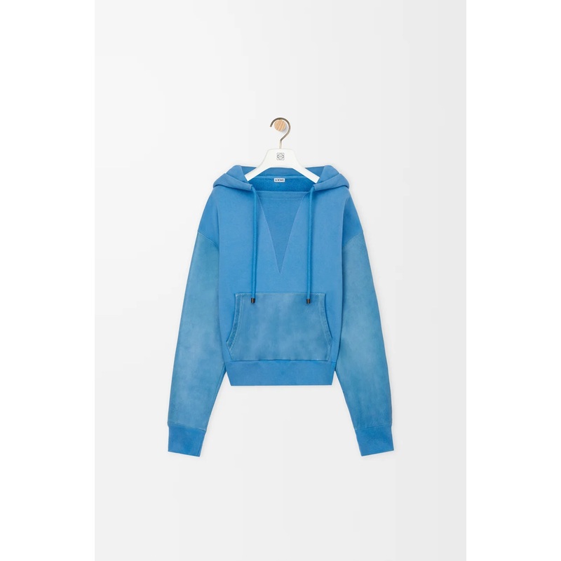 Hybrid hoodie in cotton and nappa lambskin