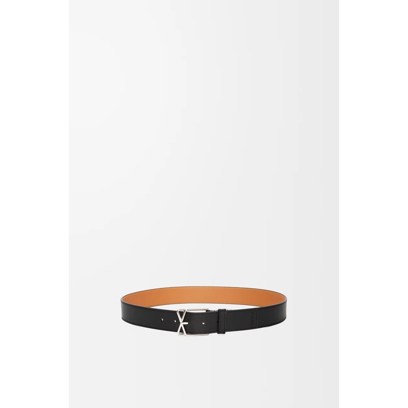 Layered Cross Buckle belt in smooth calfskin