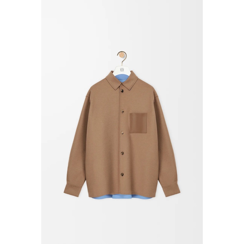 Overshirt in virgin wool and cashmere