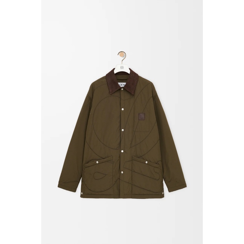 Padded overshirt in technical shell