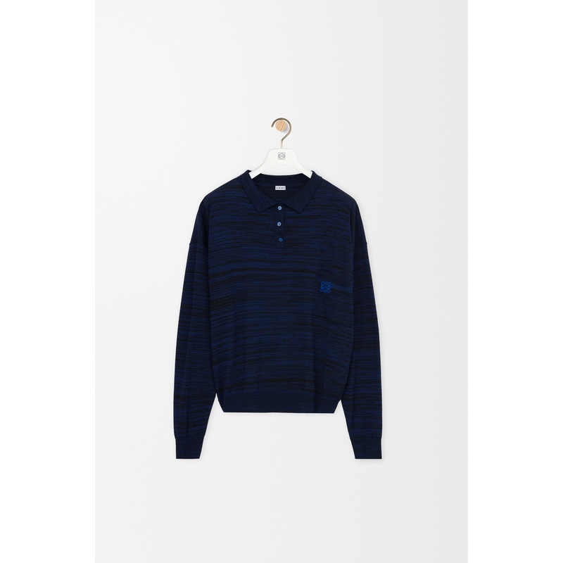Polo sweater in wool