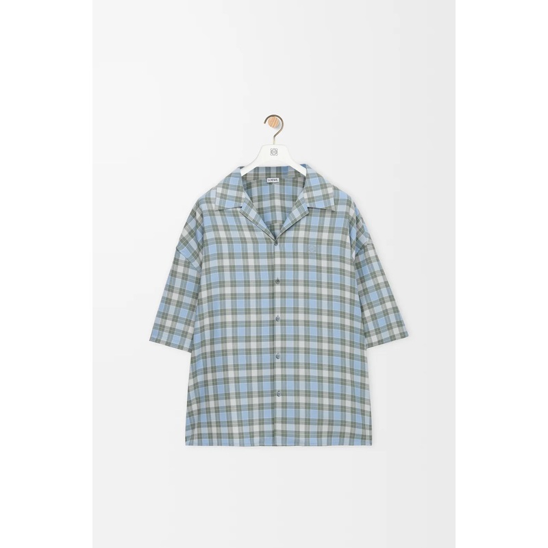 Short sleeve shirt in wool blend