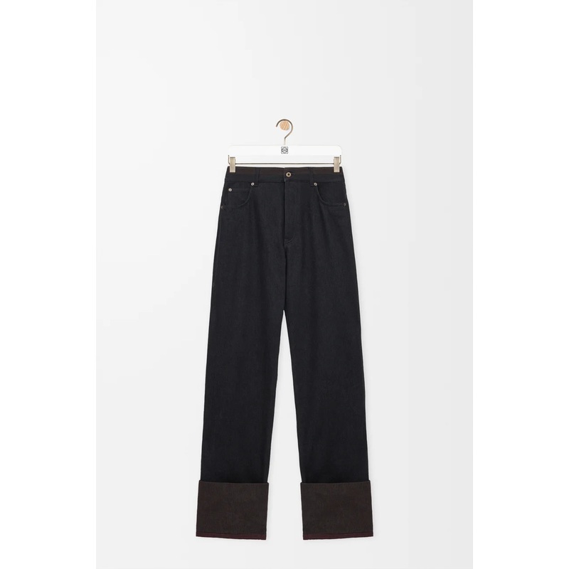 Turn-up jeans in denim