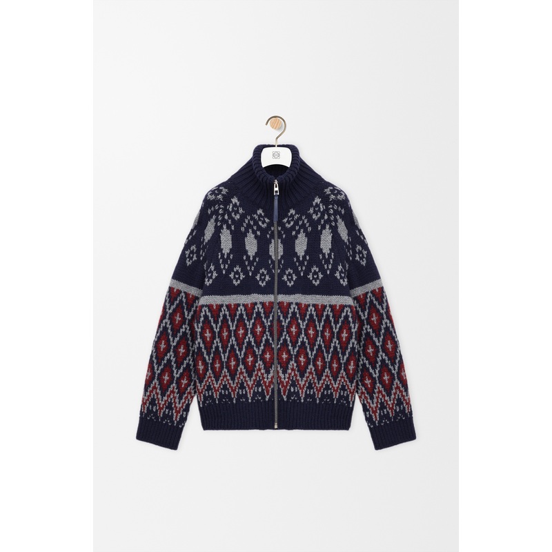 Zip-up cardigan in wool