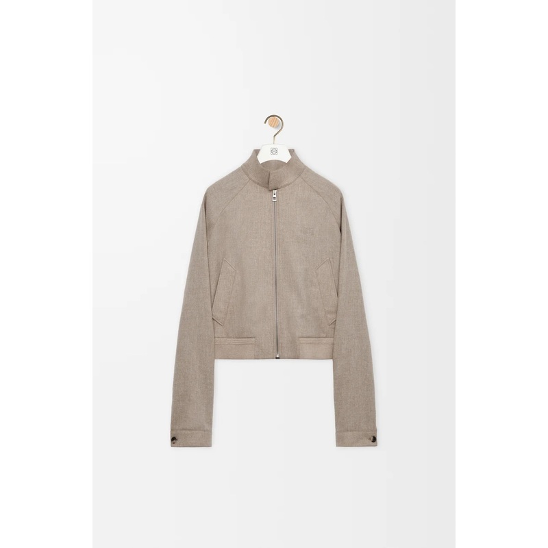 Zip-up jacket in wool and cashmere