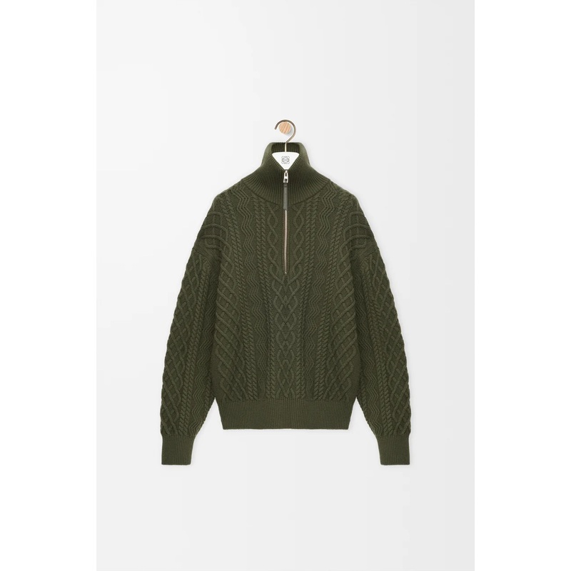 Zip-up sweater in wool