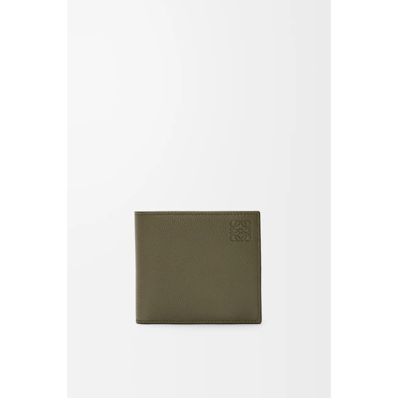 Bifold coin wallet in soft grained calfskin