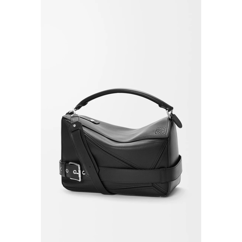 Large Puzzle Biker bag in shiny calfskin