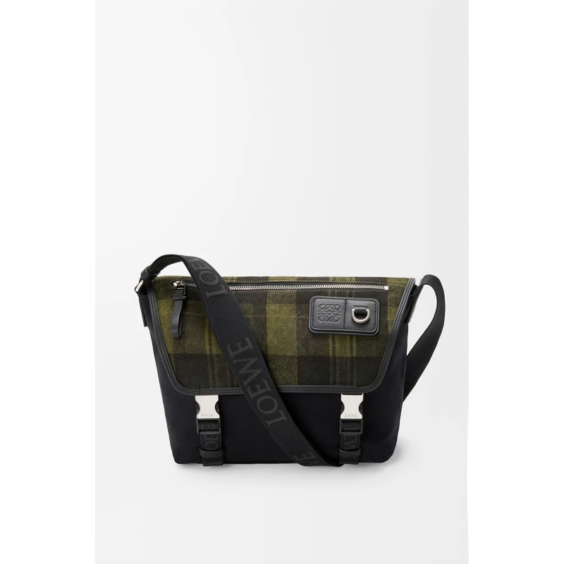 Medium Flex messenger in canvas and brushed suede