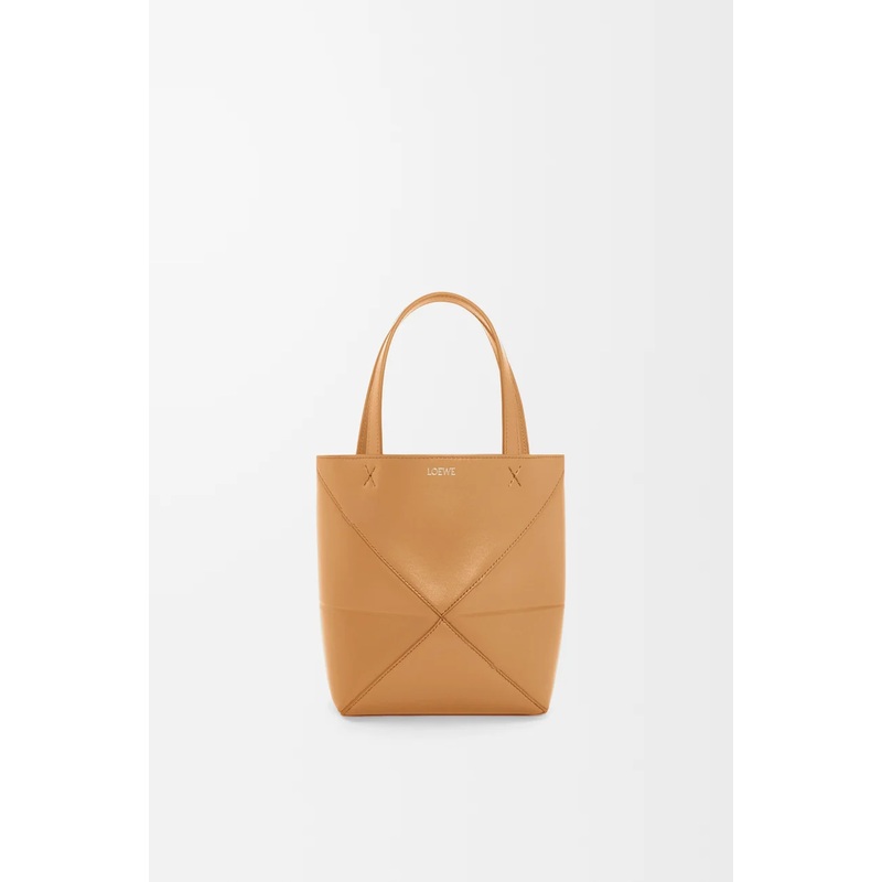 Mini Puzzle Fold tote in shiny calfskin