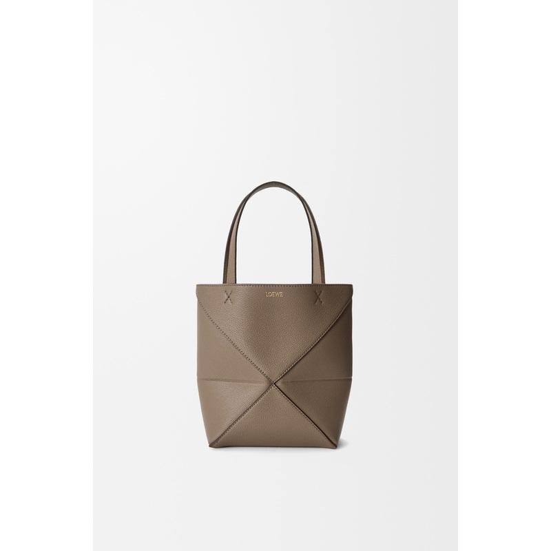 Mini Puzzle Fold tote in soft grained calfskin