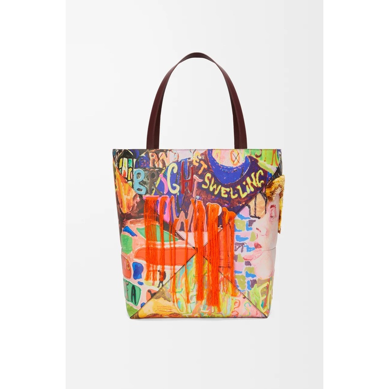 XL Puzzle Fold tote in classic calfskin