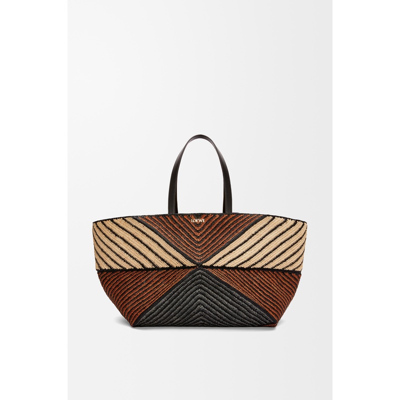 XXL Puzzle Fold Tote in raffia