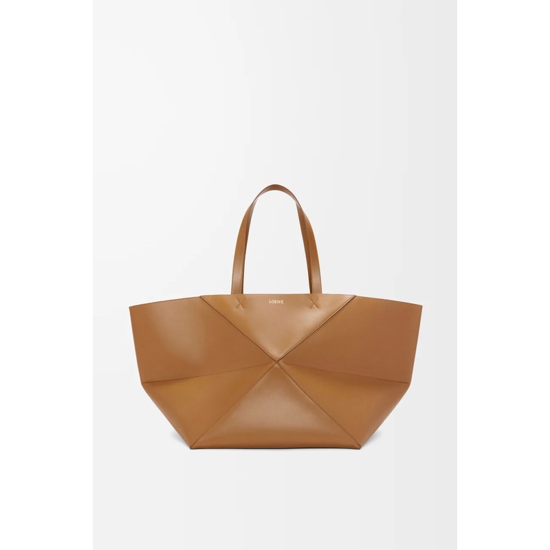 XXL Puzzle Fold tote in shiny calfskin