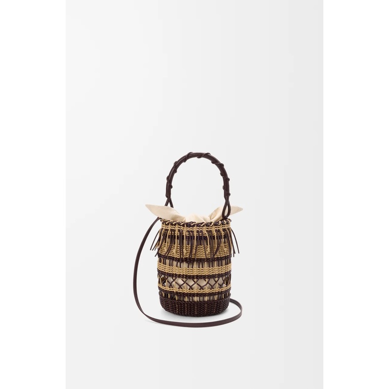 Bucket in cord and leather
