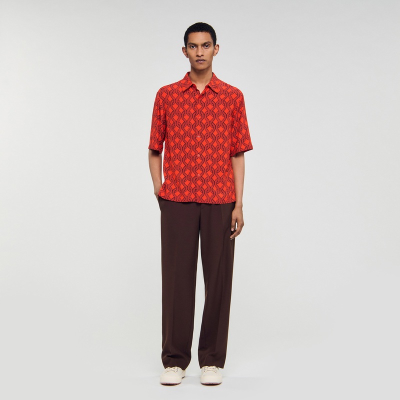 Loose-fit rope print shirt