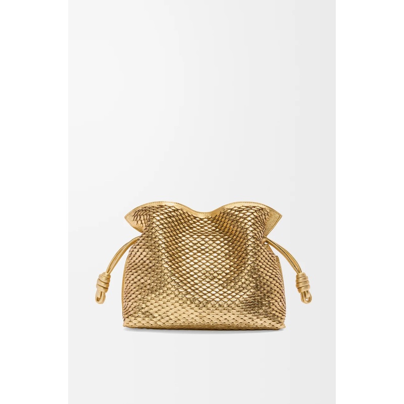 Medium Flamenco clutch in laminated lambskin