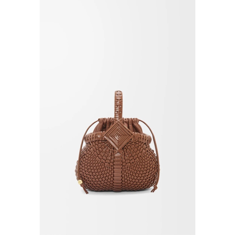 Mini Diamond Round Basket bag in calfskin