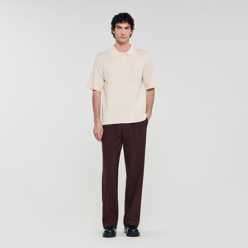 Polo with rope embroidery