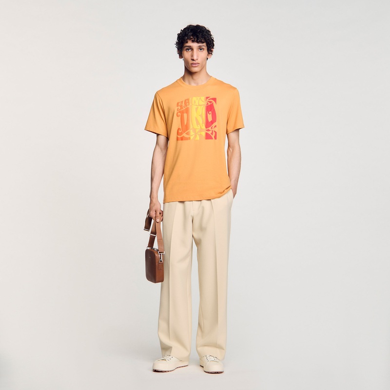 Wave print cotton T-shirt