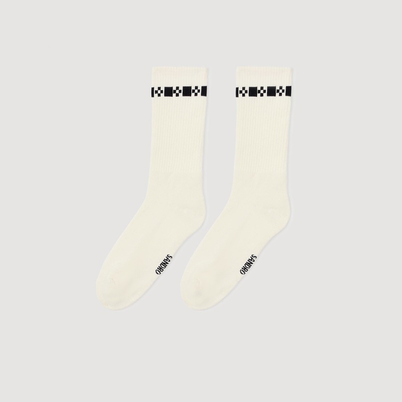 Cross signature embroidered socks