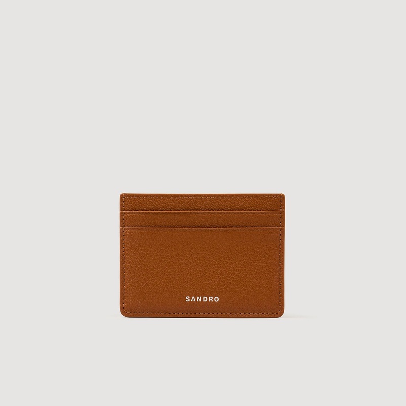 Grained leather cardholder