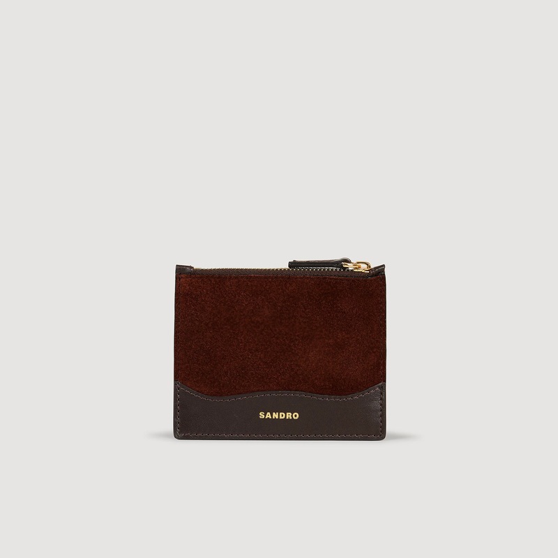 Leather and suede cardholder