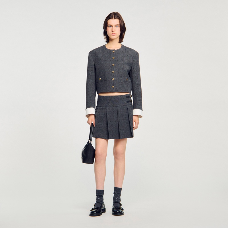 Mini rhinestone suit skirt