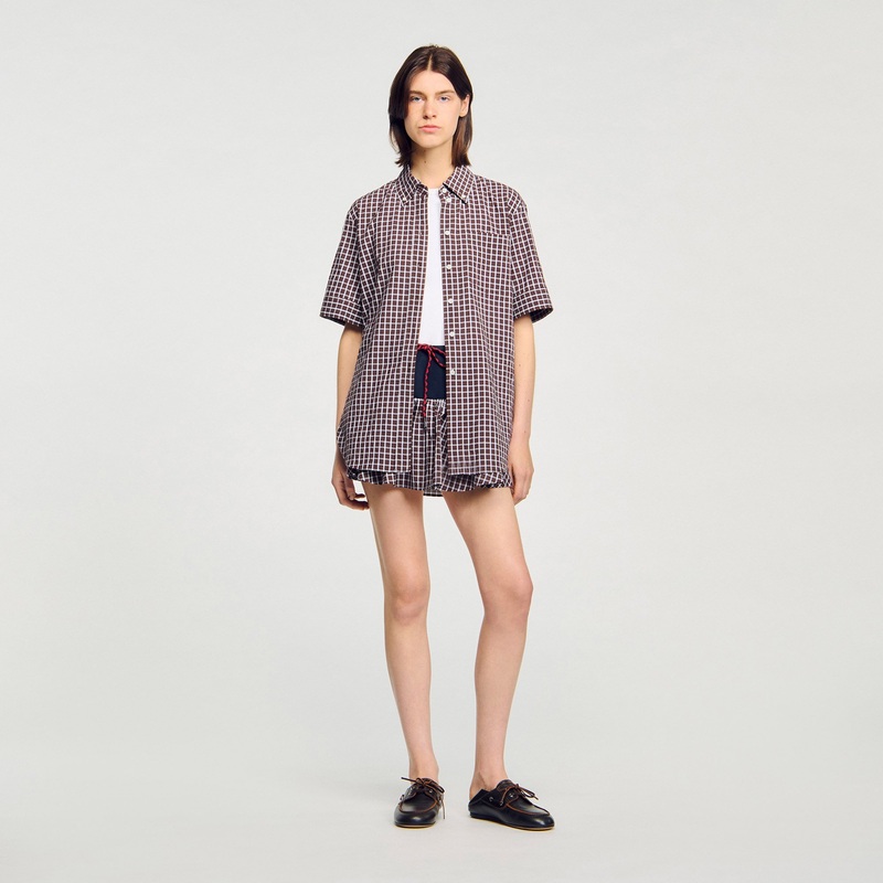 Oversized checkered shirt