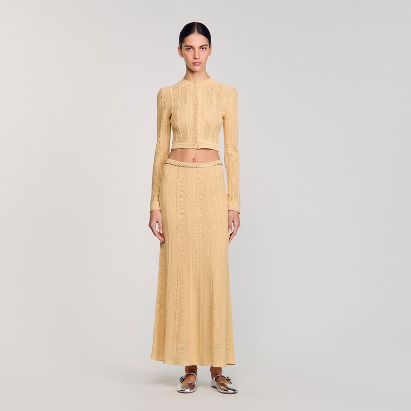 Pointelle knit cardigan