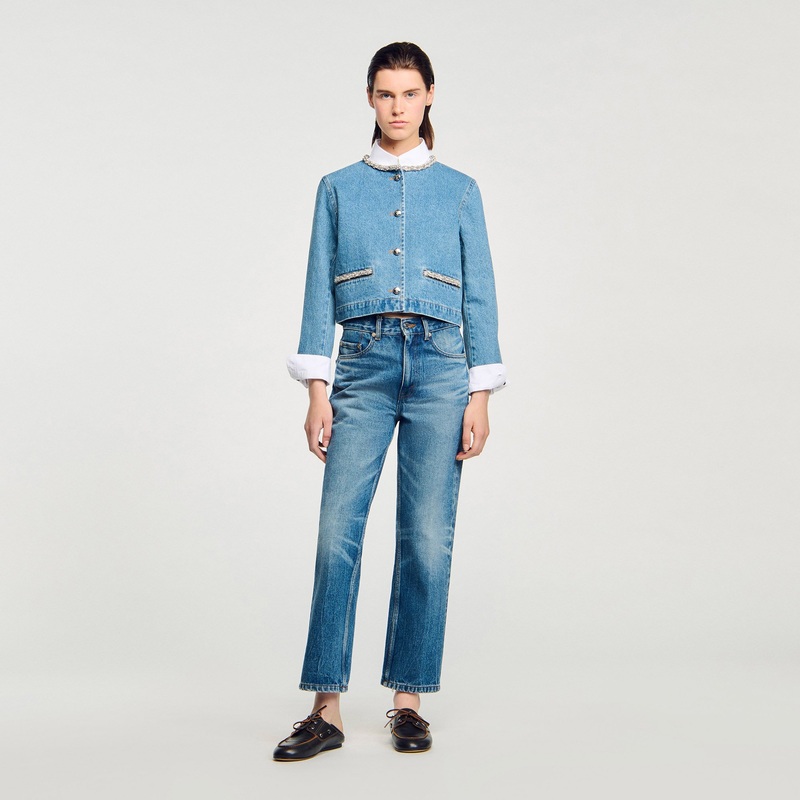 Rhinestone denim jacket