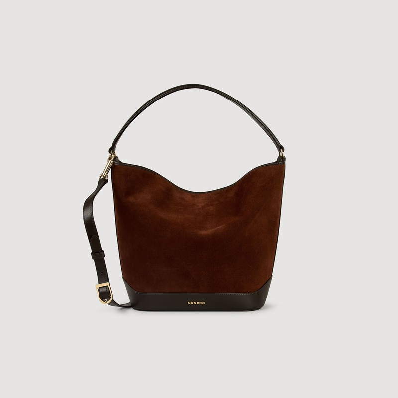 Tangoso suede and leather bucket bag